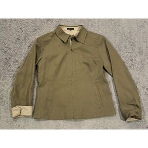 Comme Ca Ism Jacket Womens Medium Khaki Full Zip Lightweight Japanese